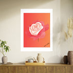 Red Rose Signed Digital Art Paper Poster