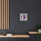 Purple Floral Portrait Matte Canvas Framed Wall Art