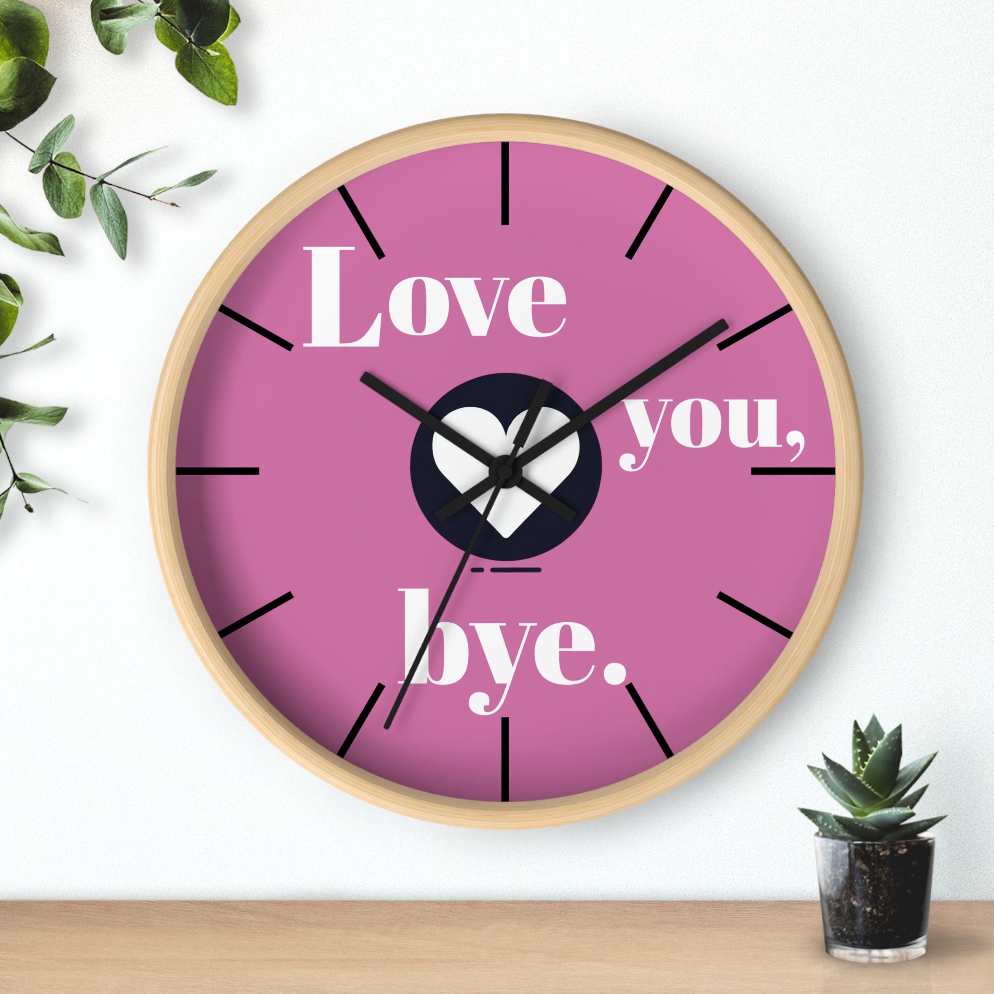 Wall Clock, Love You Bye, Romantic Home Decor, Cute Gift for Couples, Unique Anniversary Present, Bedroom Wall Art, Love Quote Decor,