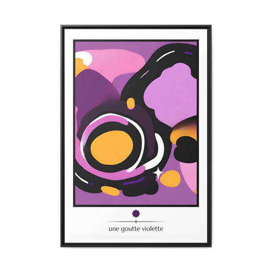 "Une Goutte Violette I", Framed Art Print on Canvas, Part 1 of set of 3