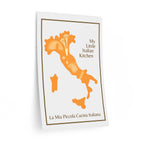 Italian Kitchen Wall Decal – "My Little Italian Kitchen" Map Design (La Mia Piccola Cucina Italiana)
