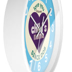 Personalized Purple Heart Wall Clock — "Love You Forever" Nursery Clock with Name & Birth Year