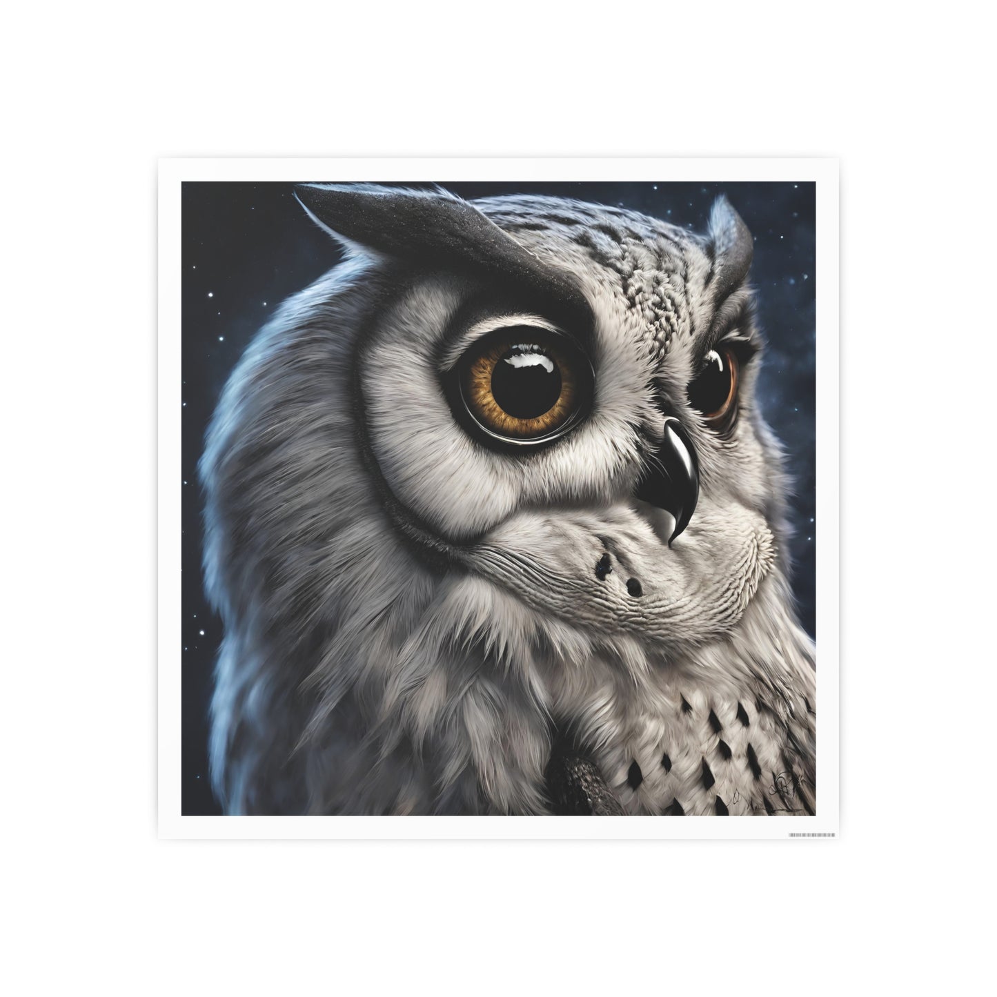 Night Owl Photorealistic Digital Art, Unframed Poster