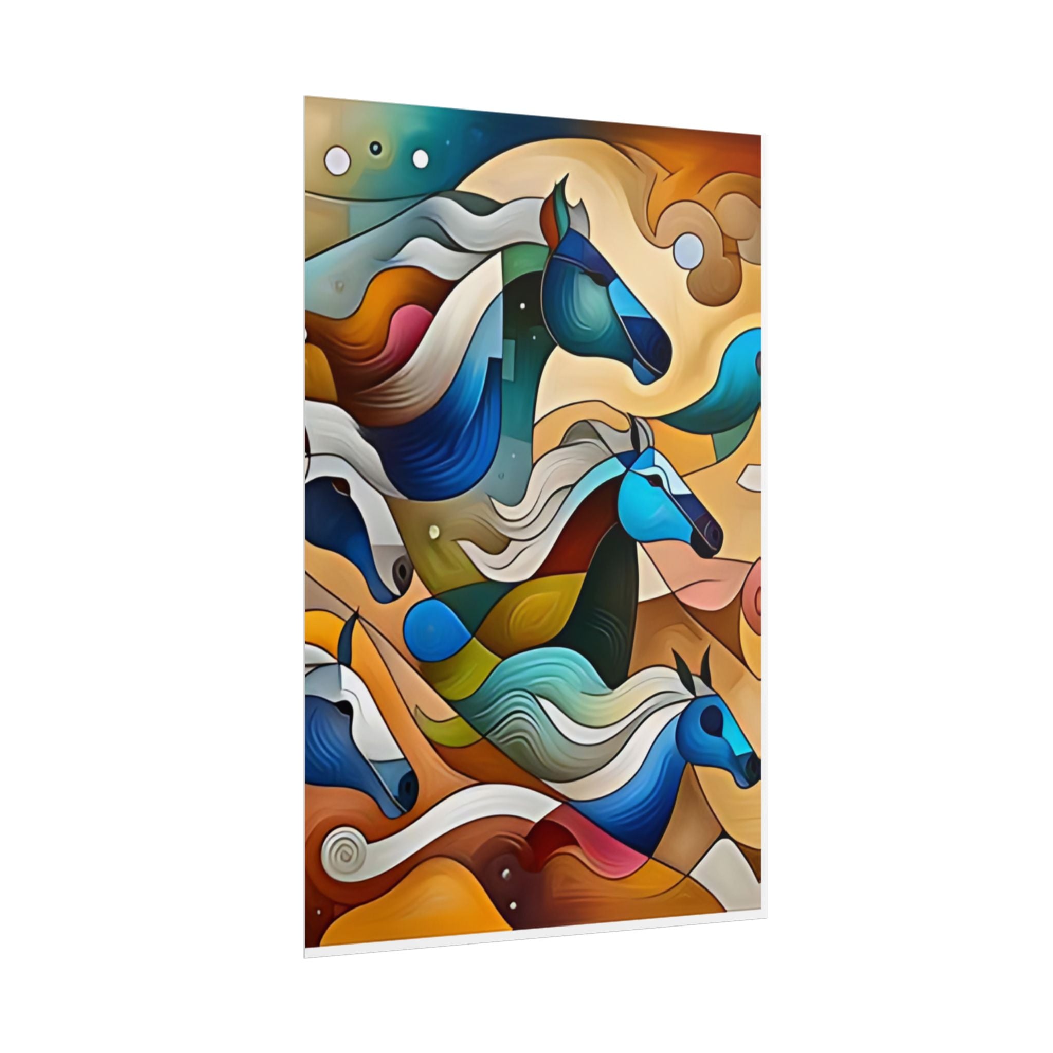 Jewel-Tone Horse Racing Poster — Rolled Unframed Prints (Multiple Papers & Sizes)