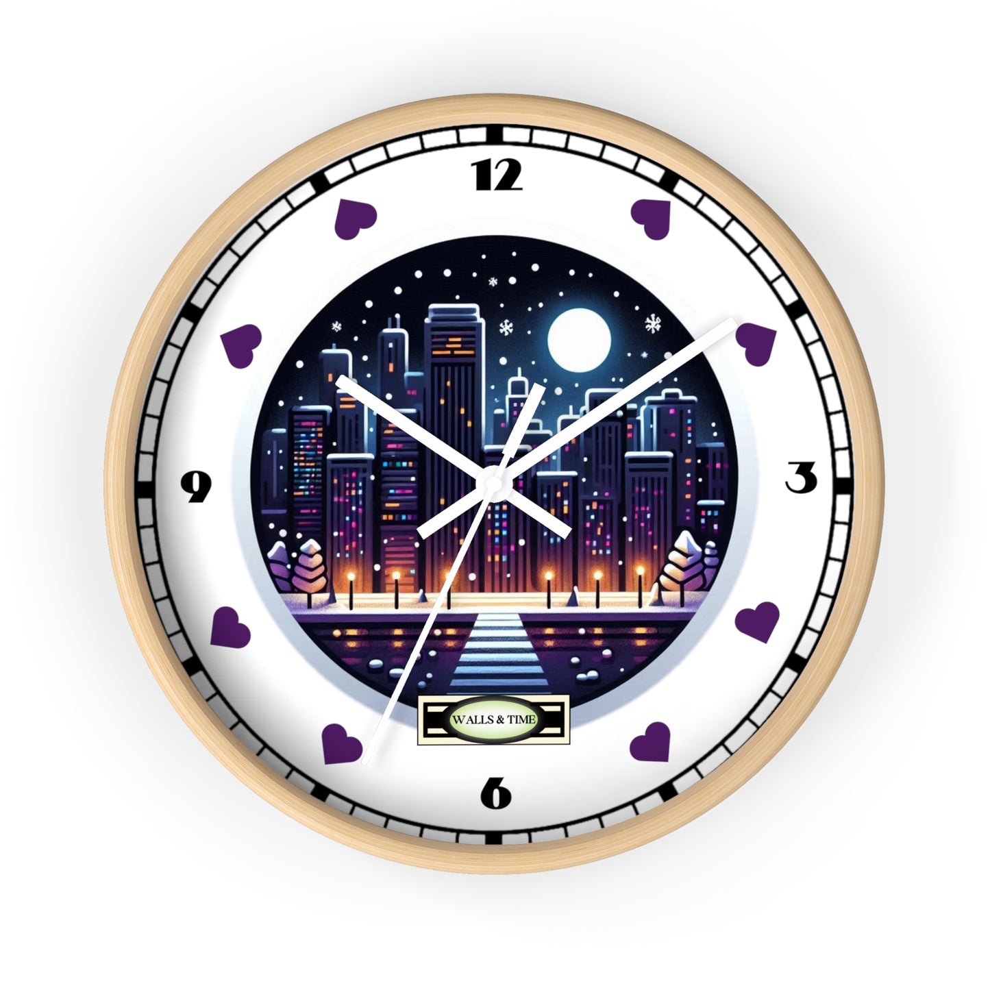 Cityscape Wall Clock - 10" Round Silencing Mechanism