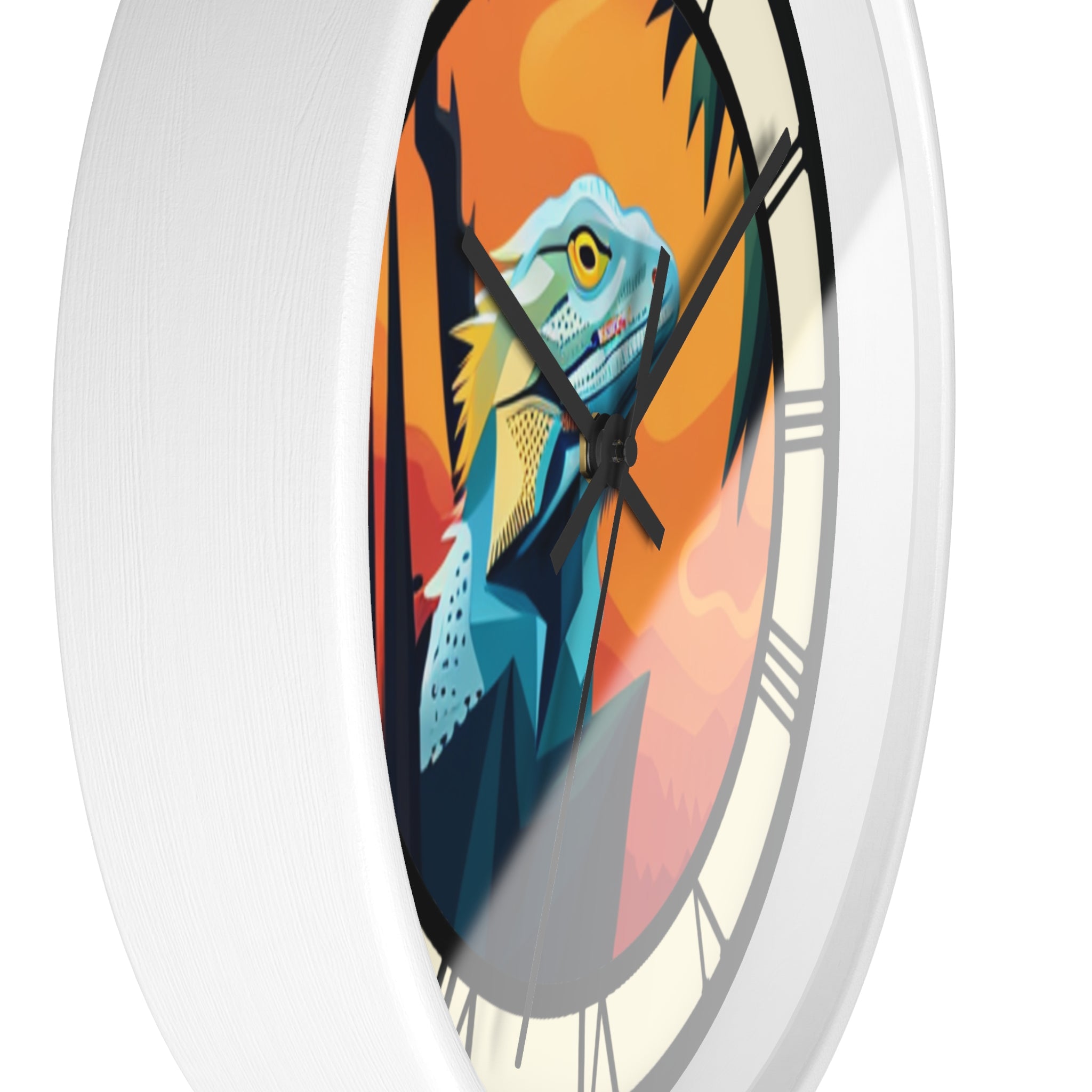 Bearded Dragon Wall Clock with Roman Numerals