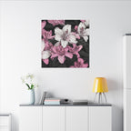 Pink & White Lily Matte Canvas Wall Art — Floral Stretched Canvas Print