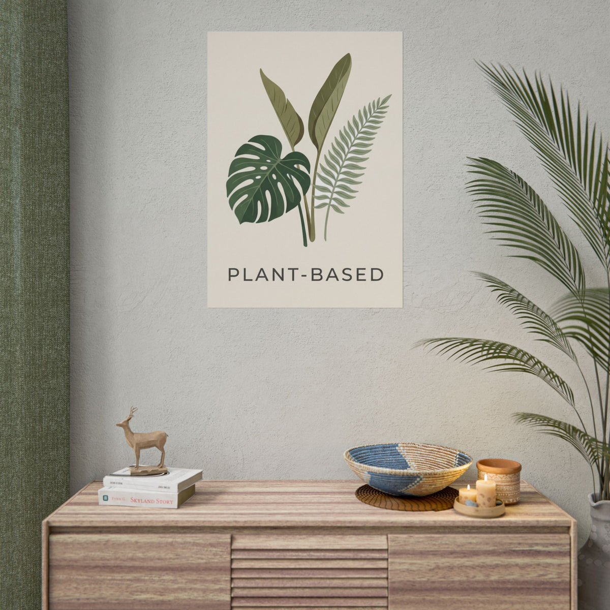 Plant-Based Botanical Poster — Minimalist Greenery Wall Art - WALLS & TIME