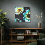 Unframed Canvas Art Print, Moody Botanicals Wall Art black border print