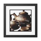 Elegant Framed Ceramic Teapot Poster - Art for Home Decor