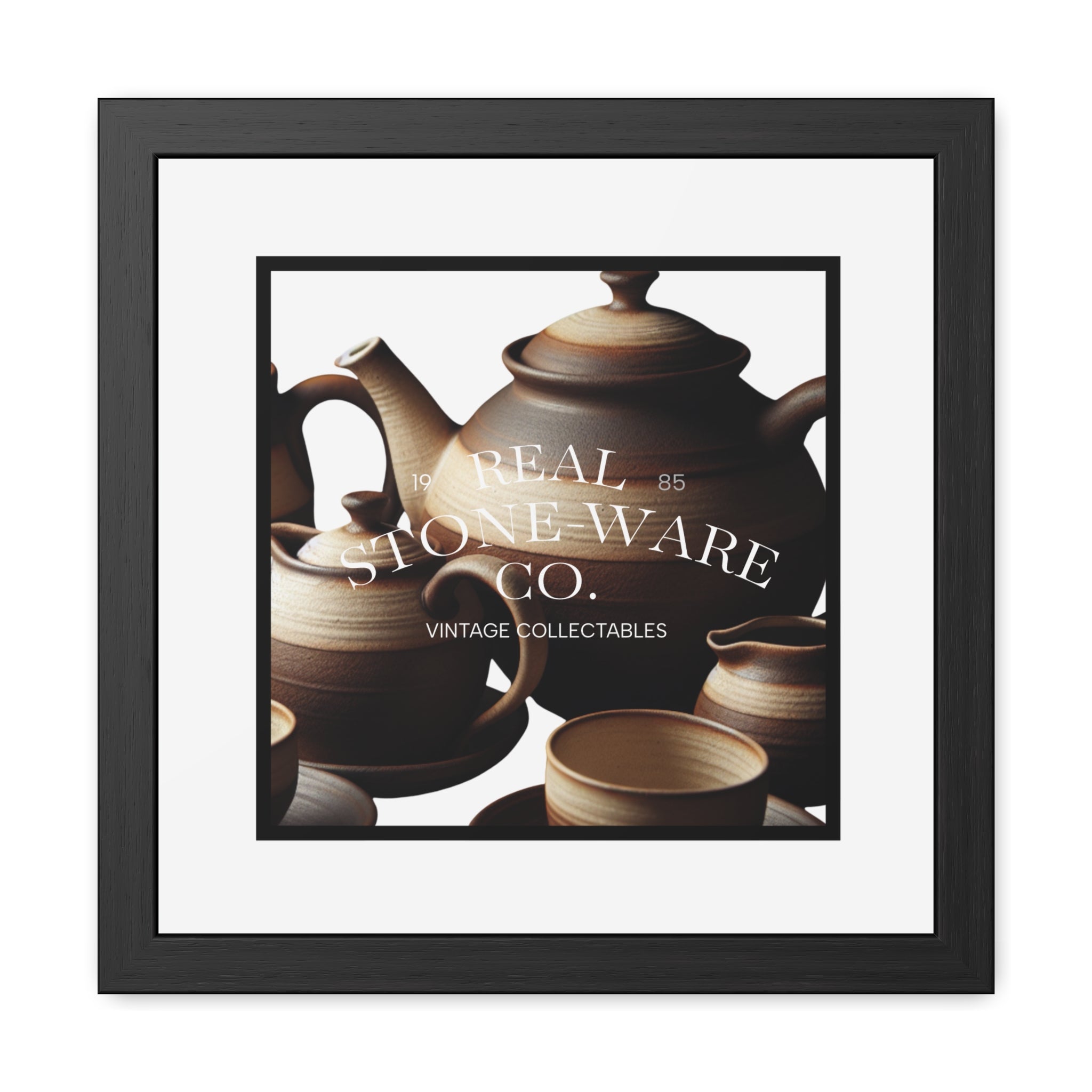 Elegant Framed Ceramic Teapot Poster - Art for Home Decor