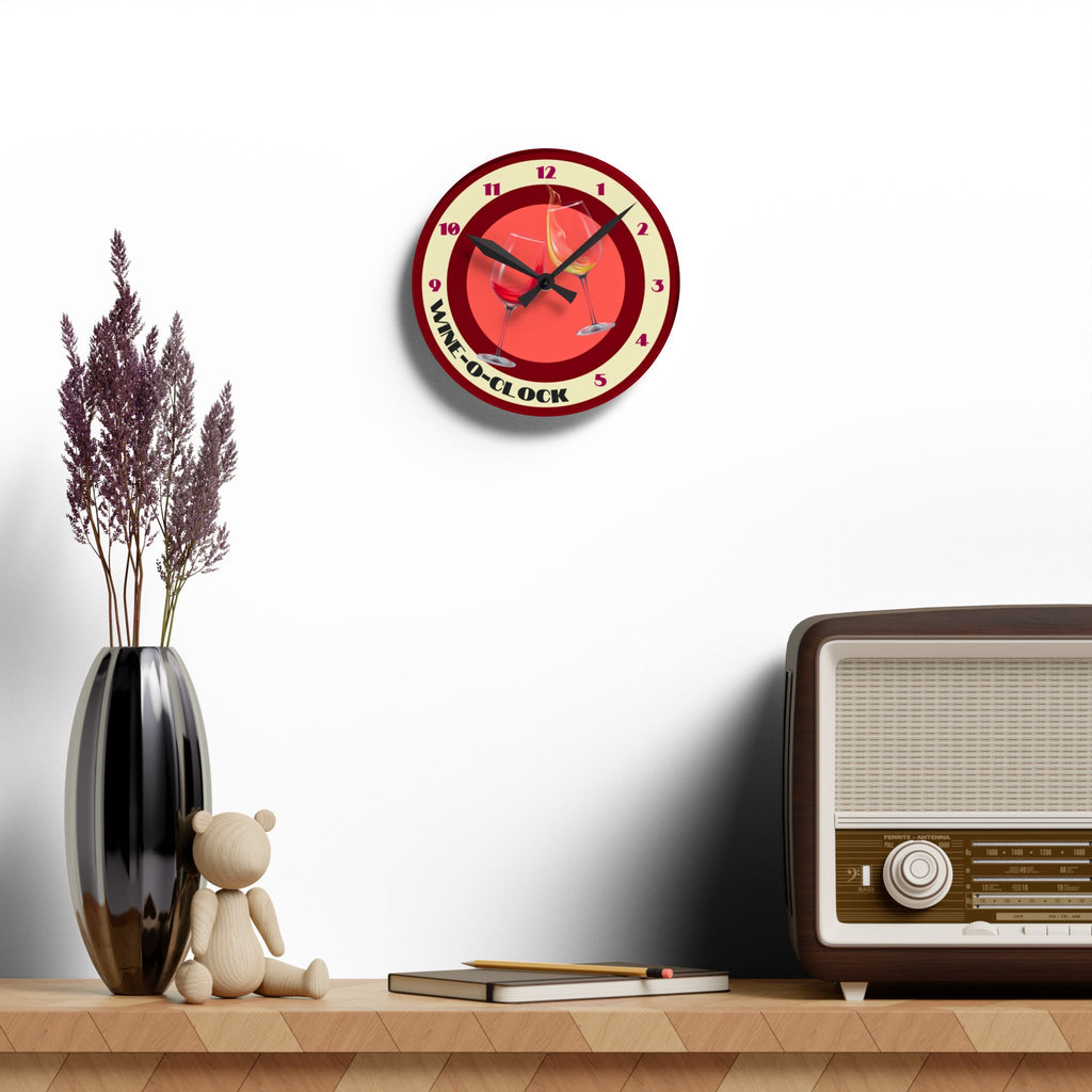 Wine O' Clock, Round Wall Clock, in 2 sizes