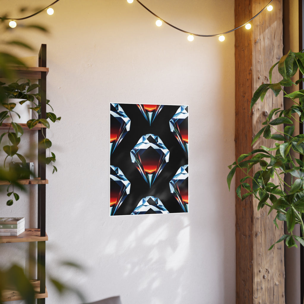 Large Unframed Satin Poster, Diamonds and Fire