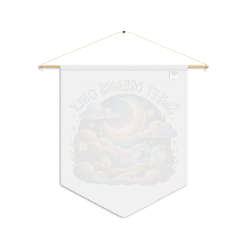 Sweet Dreams Only Inspirational Pennant Wall Banner — Calming Sky Quote Decor for Bedroom & Nursery