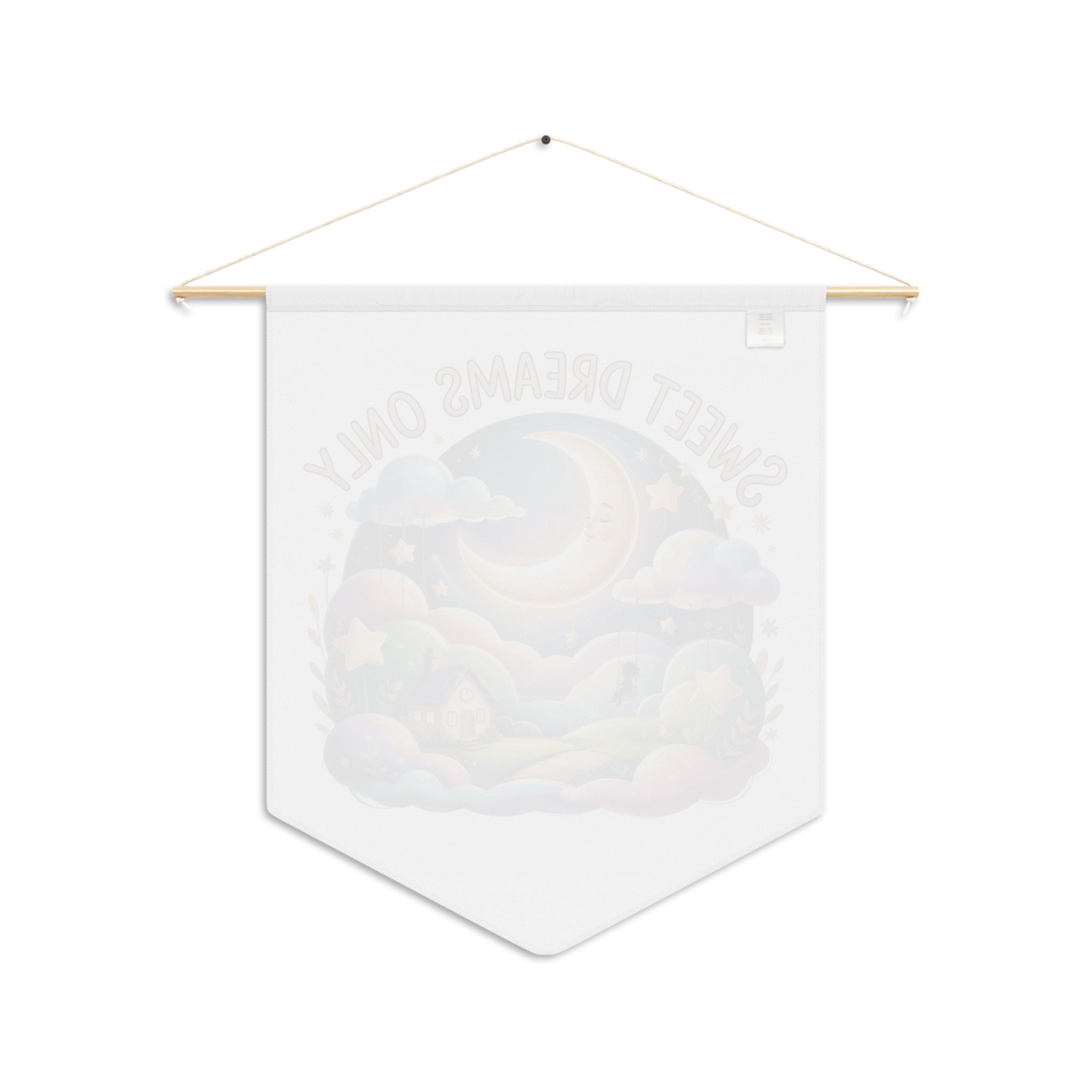 Sweet Dreams Only Inspirational Pennant Wall Banner — Calming Sky Quote Decor for Bedroom & Nursery