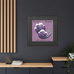 Framed Matte Canvas Print —Mediterranean 'Culture • Cuisine' Abstract Purple Poster Art