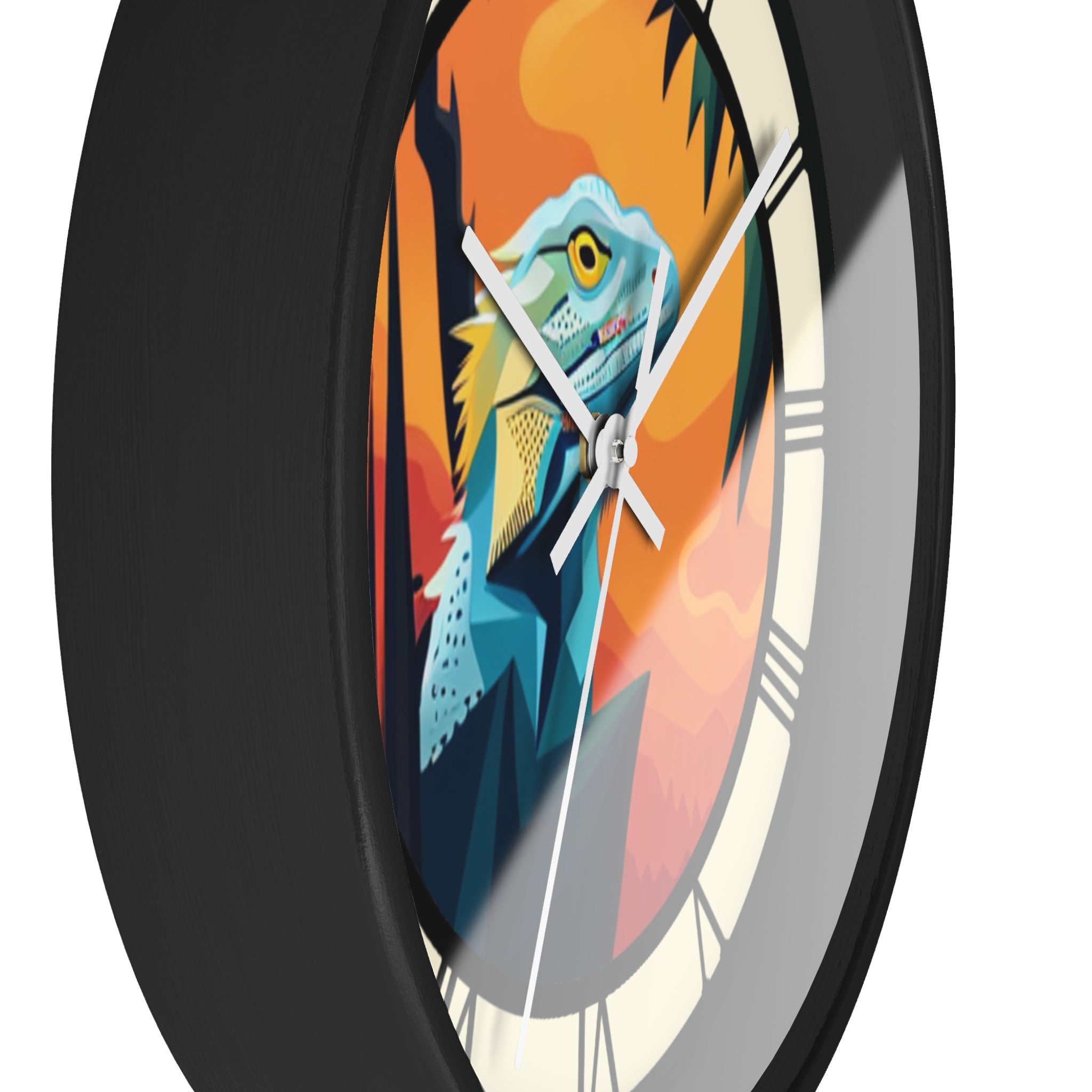 Bearded Dragon Wall Clock with Roman Numerals