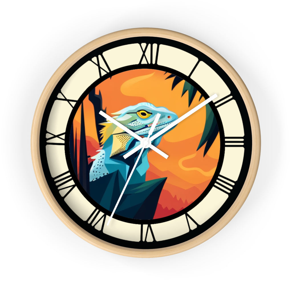 Bearded Dragon Wall Clock with Roman Numerals