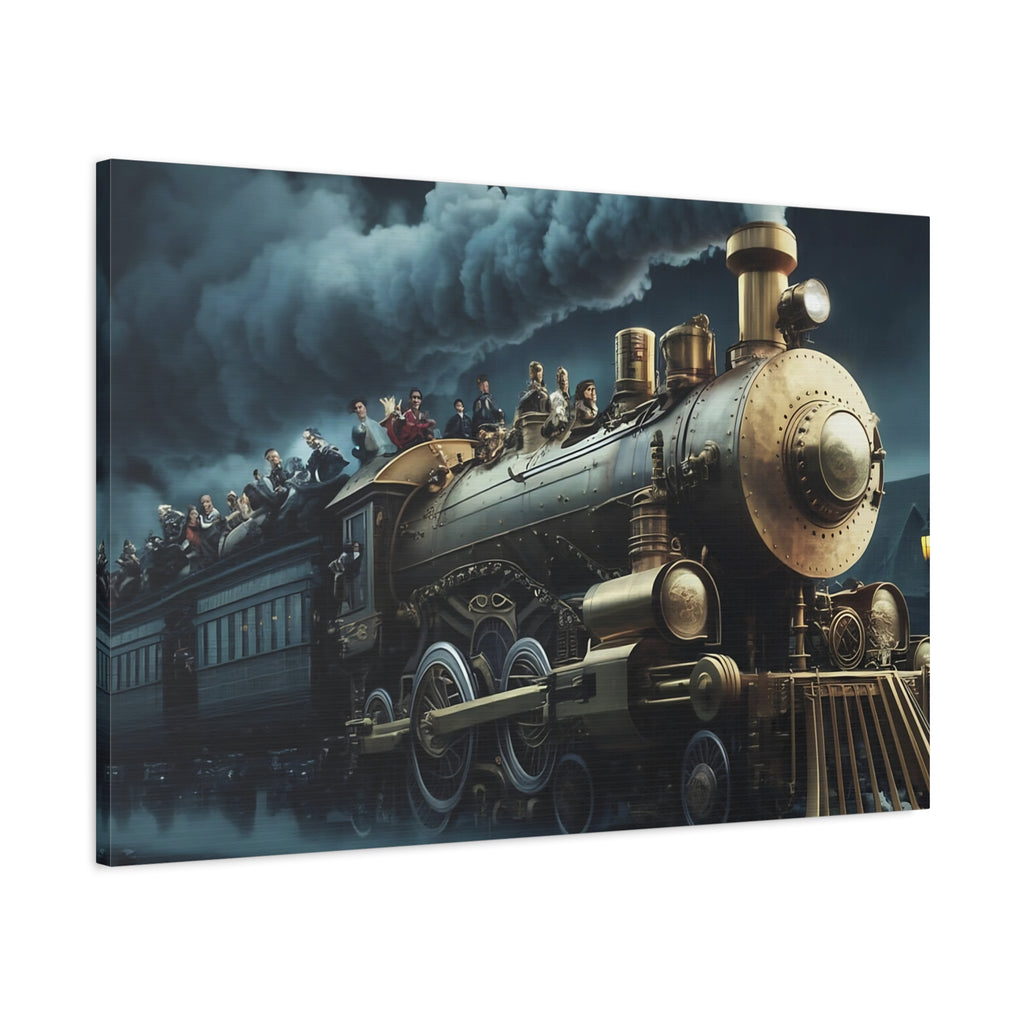 Vintage Train Canvas Print, Lyrically Influenced Art, Riders on the Storm