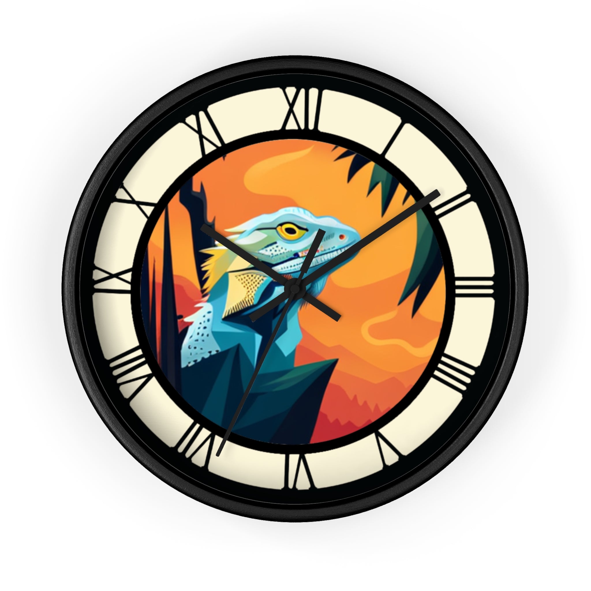 Bearded Dragon Wall Clock with Roman Numerals