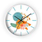 Wall Clock,  Abstract Art, Turquoise Orange