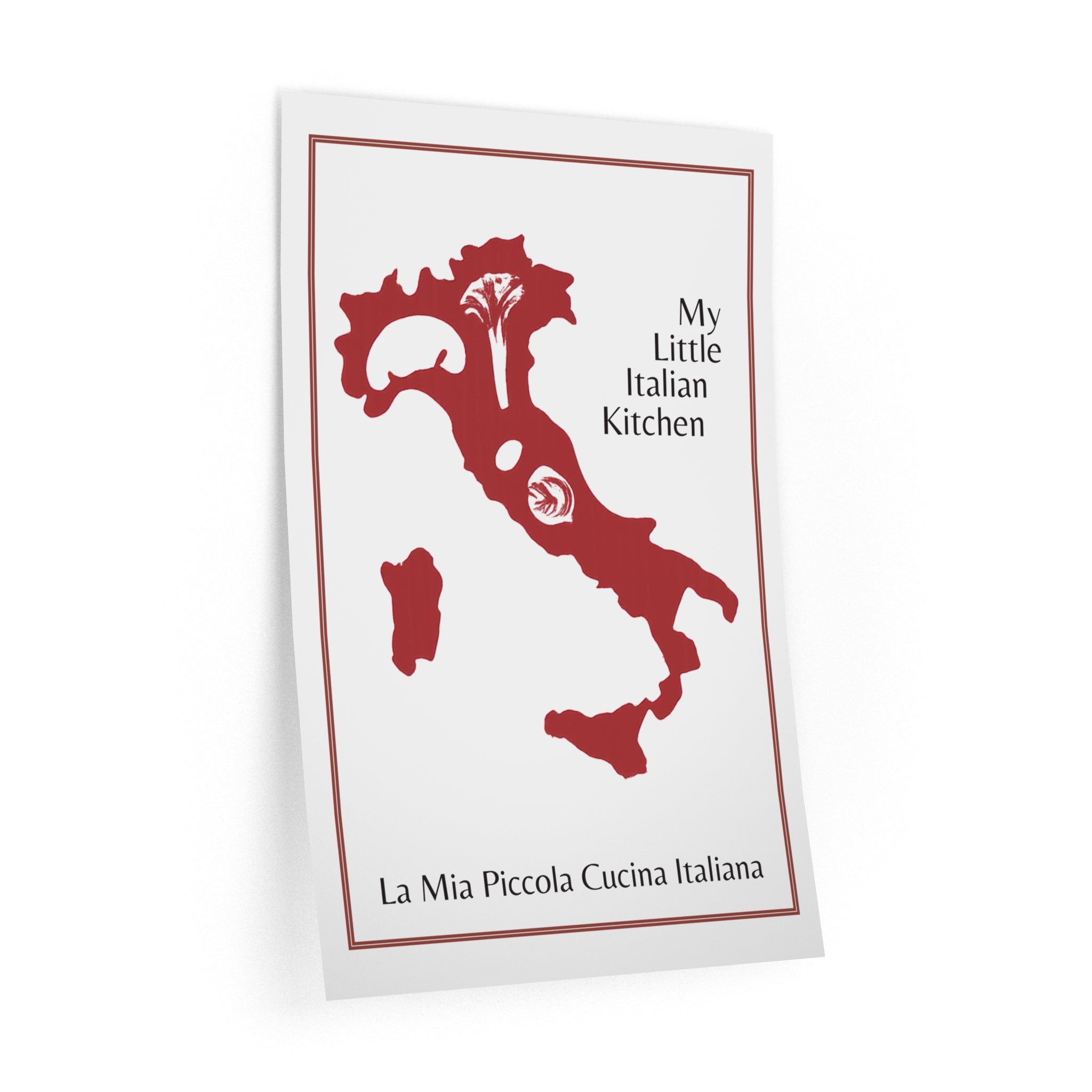 Italian Kitchen Wall Decal – 'My Little Italian Kitchen' Map of Italy Vinyl Sticker