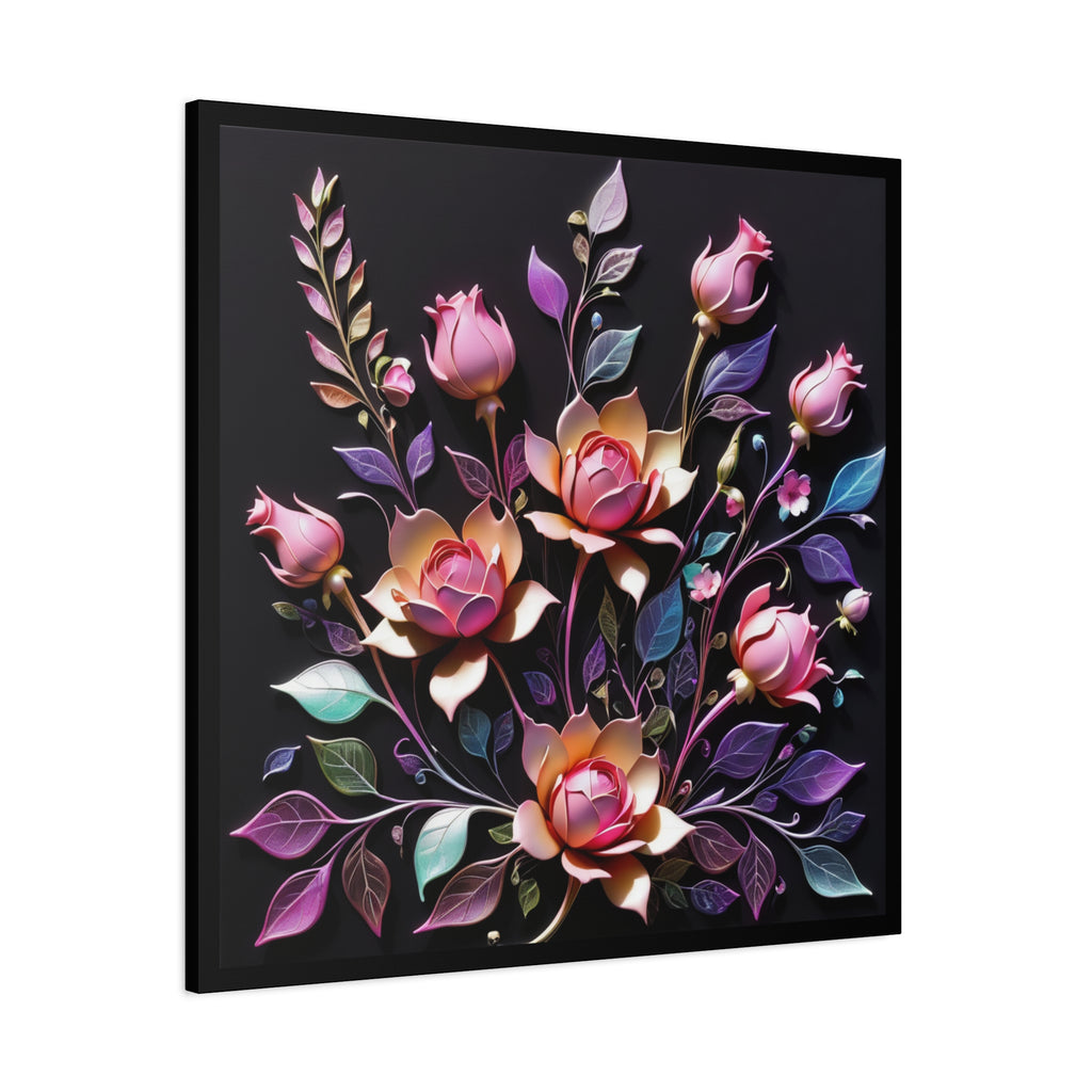 Metallic Floral 3D Canvas Print