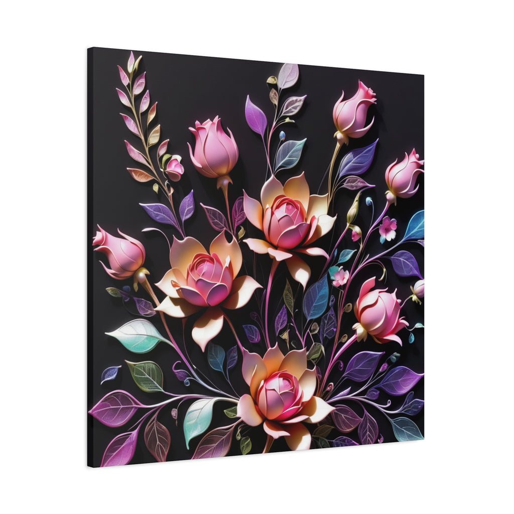 Metallic Floral 3D Canvas Print
