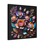 Floral 3D Wall Art Canvas - Elegant Moody Rose Design for Home Decor
