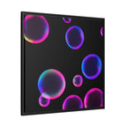 Neon Bubbles Art Print on Canvas Framed Black Light Effect
