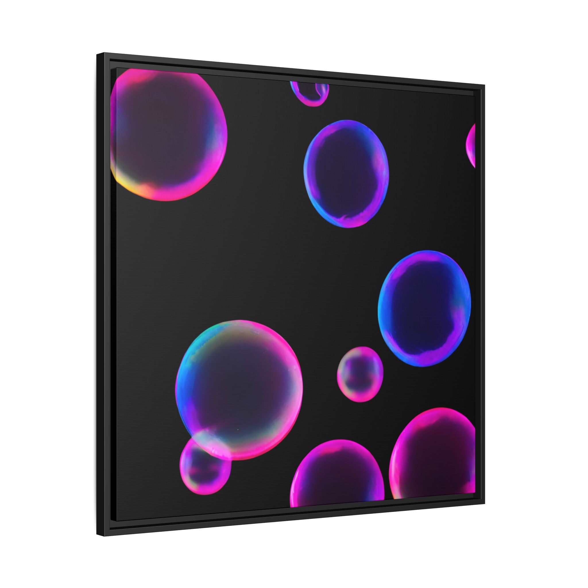 Neon Bubbles Art Print on Canvas Framed Black Light Effect