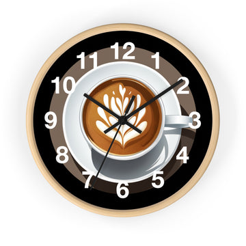 Espresso Wall Clock with Numbers, Coffee Lover's Clock, Unique Kitchen Decor, Cafe Wall Art, Gift for Barista, Coffee Shop Decor