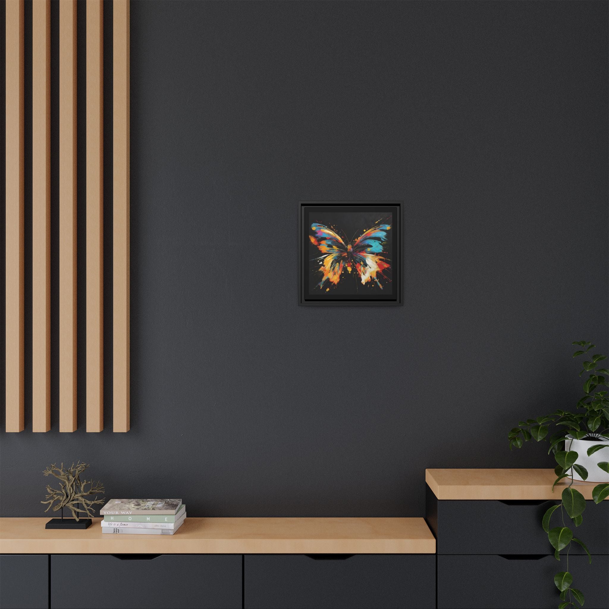 Framed Splatter-Paint Butterfly Art Print