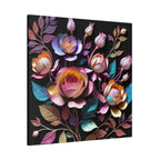 Floral 3D Wall Art Canvas - Elegant Rose Design for Home Decor