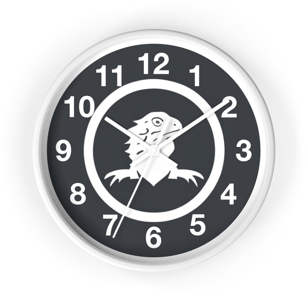 Minimalist Black and White Bearded Dragon Wall Clock
