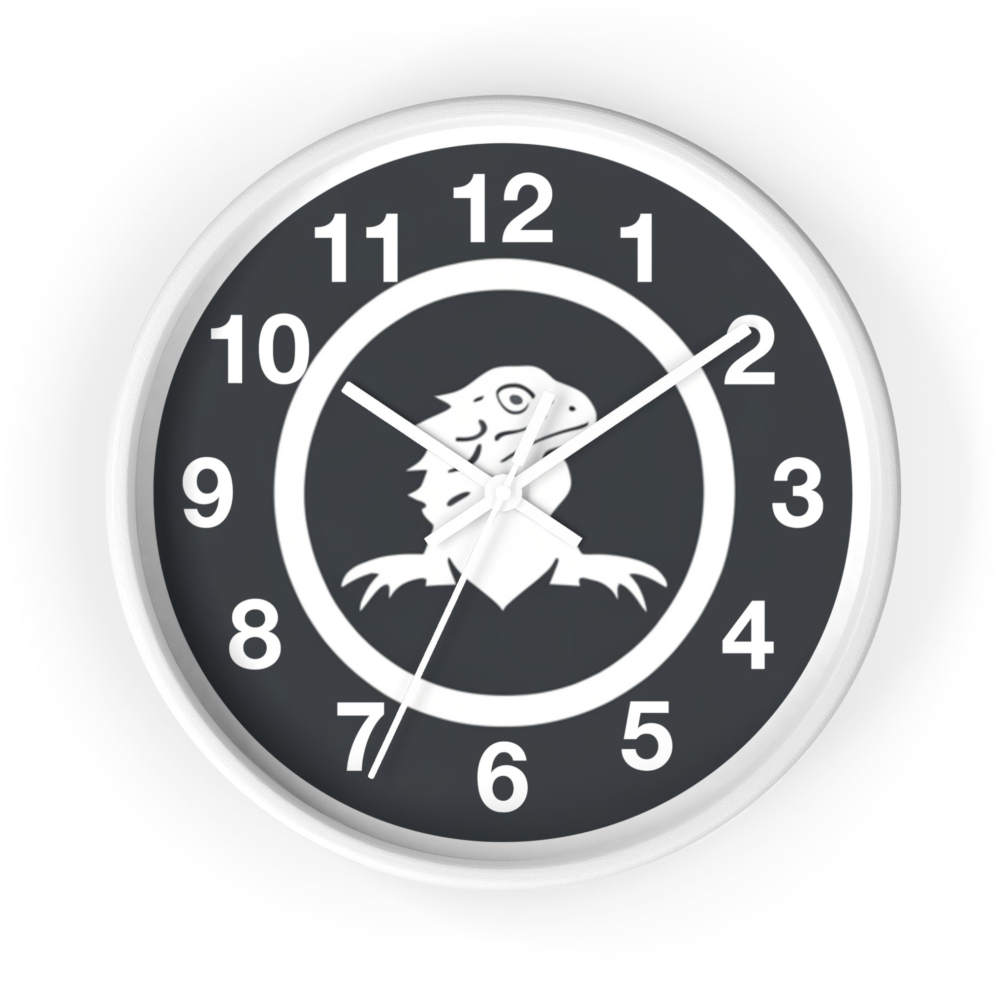 Minimalist Black and White Bearded Dragon Wall Clock