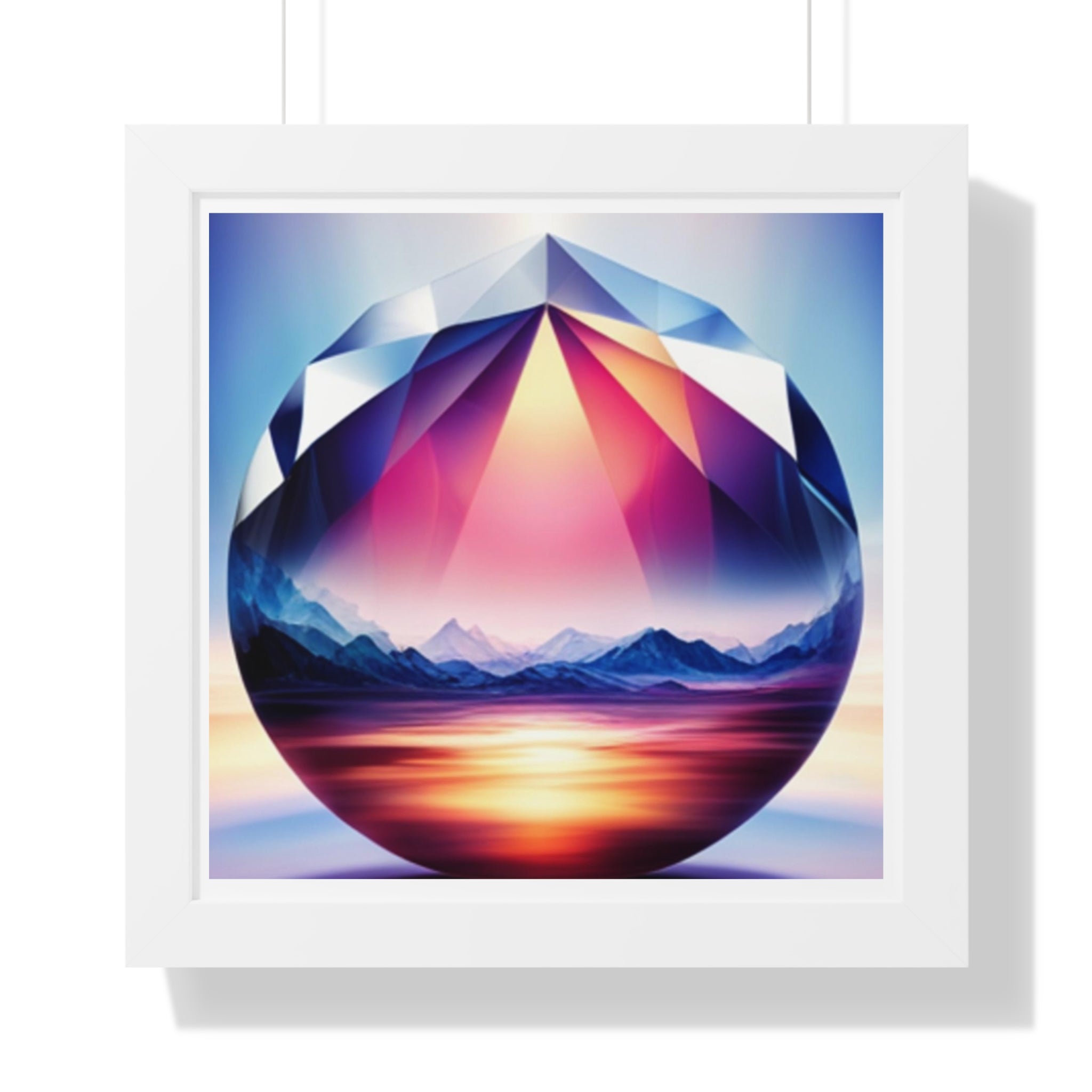 Framed Poster - Landscape Image Faceted Jewel Design