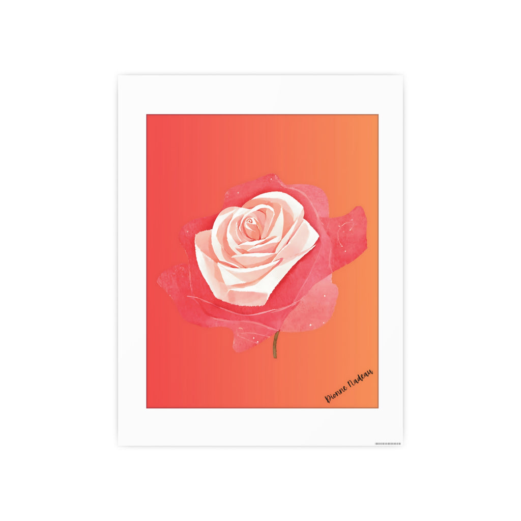 Red Rose Signed Digital Art Paper Poster