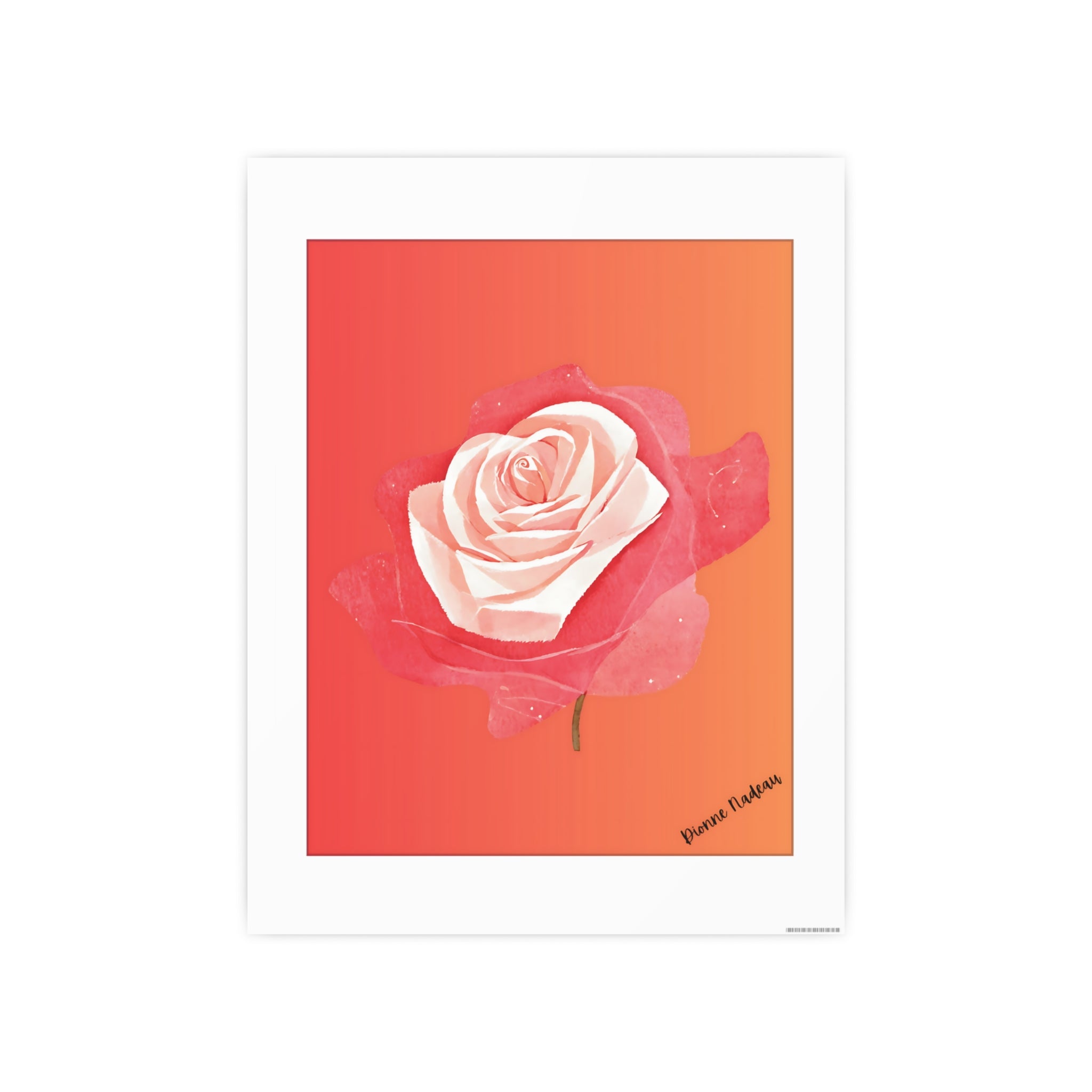 Red Rose Signed Digital Art Paper Poster