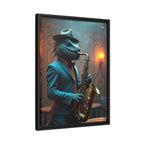 Bearded Dragon Playing the Saxophone Framed Wall Art