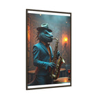 Bearded Dragon Playing the Saxophone Framed Wall Art