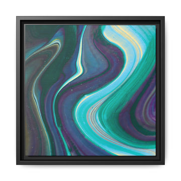 Framed Art Print on canvas, Sandy Shades of Blue, Waves, Abstract, Textured Wall Art