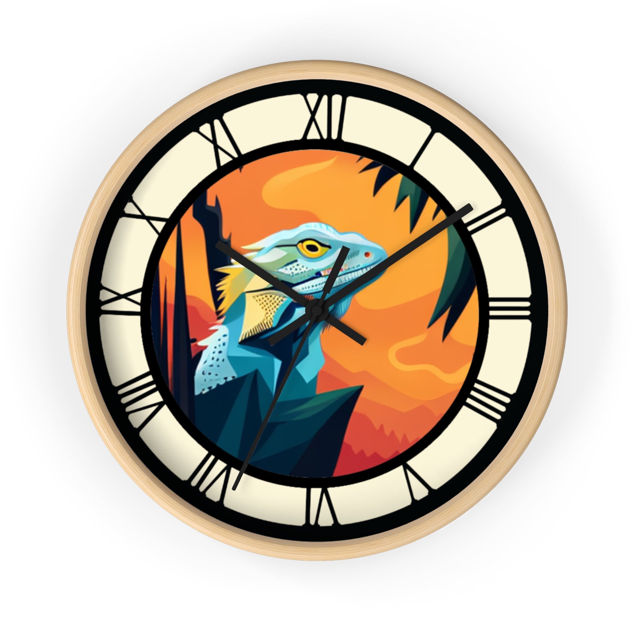 Bearded Dragon Wall Clock with Roman Numerals
