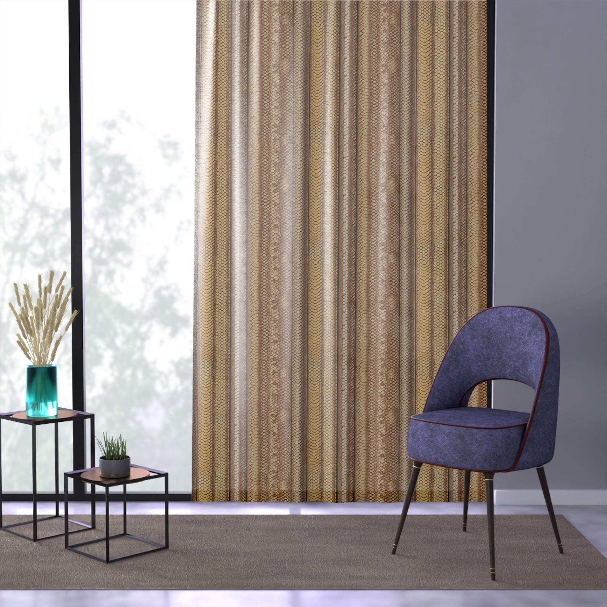 Snakeskin Pattern Sheer Window Curtain