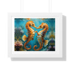 Framed Poster Seahorses in Love