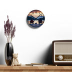 Acrylic Wall Clock — Cozy Lakeside Sunset Couples Design