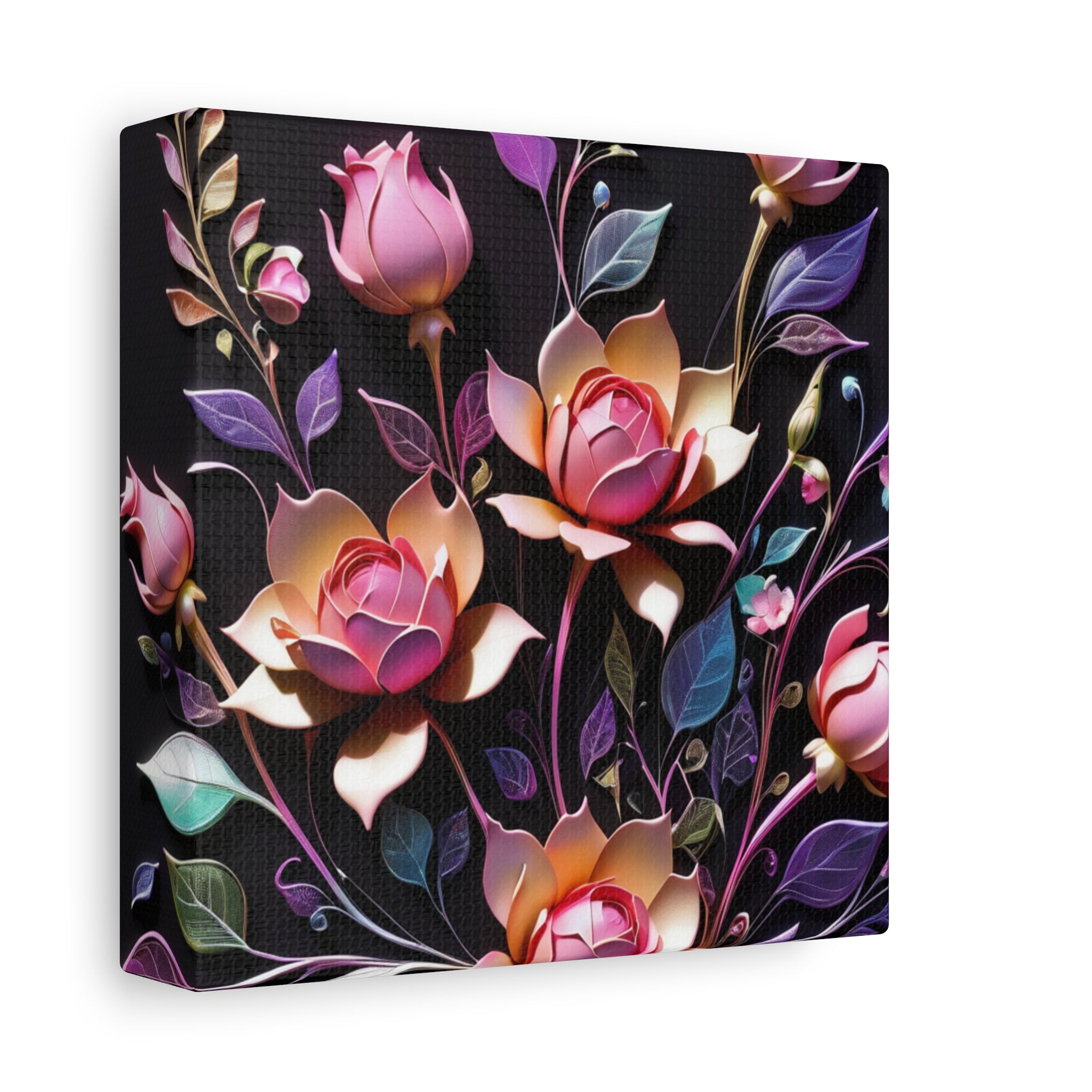 Metallic Floral 3D Canvas Print