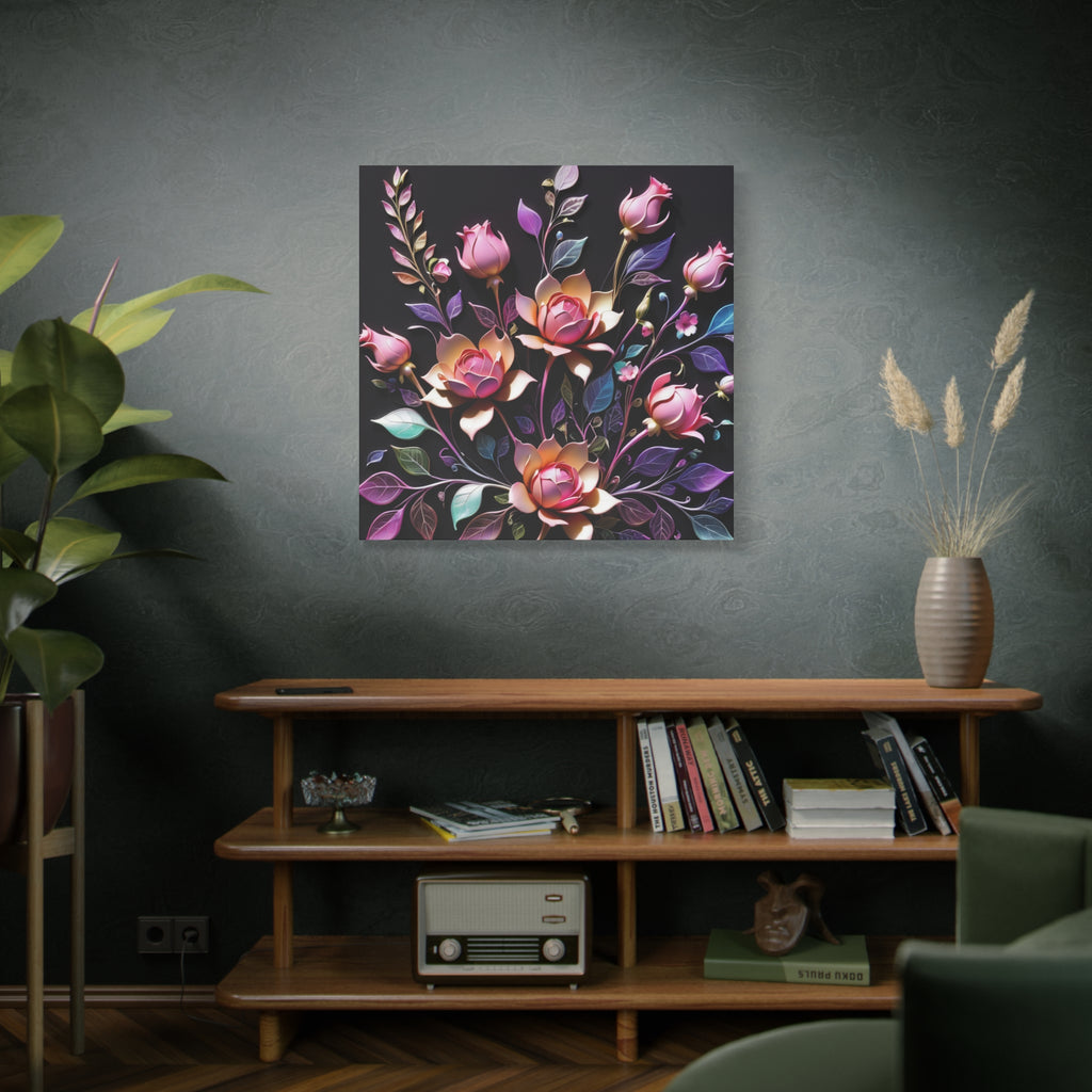Metallic Floral 3D Canvas Print