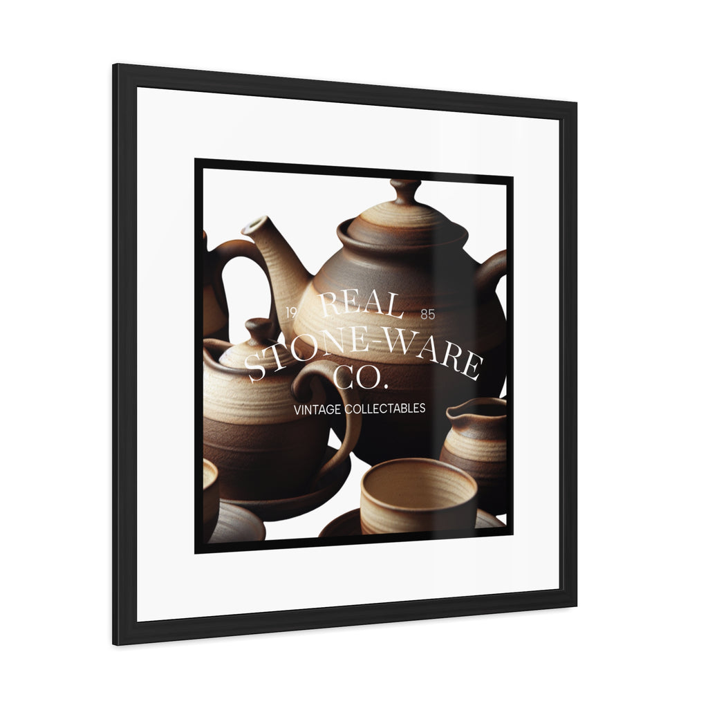 Elegant Framed Ceramic Teapot Poster - Art for Home Decor