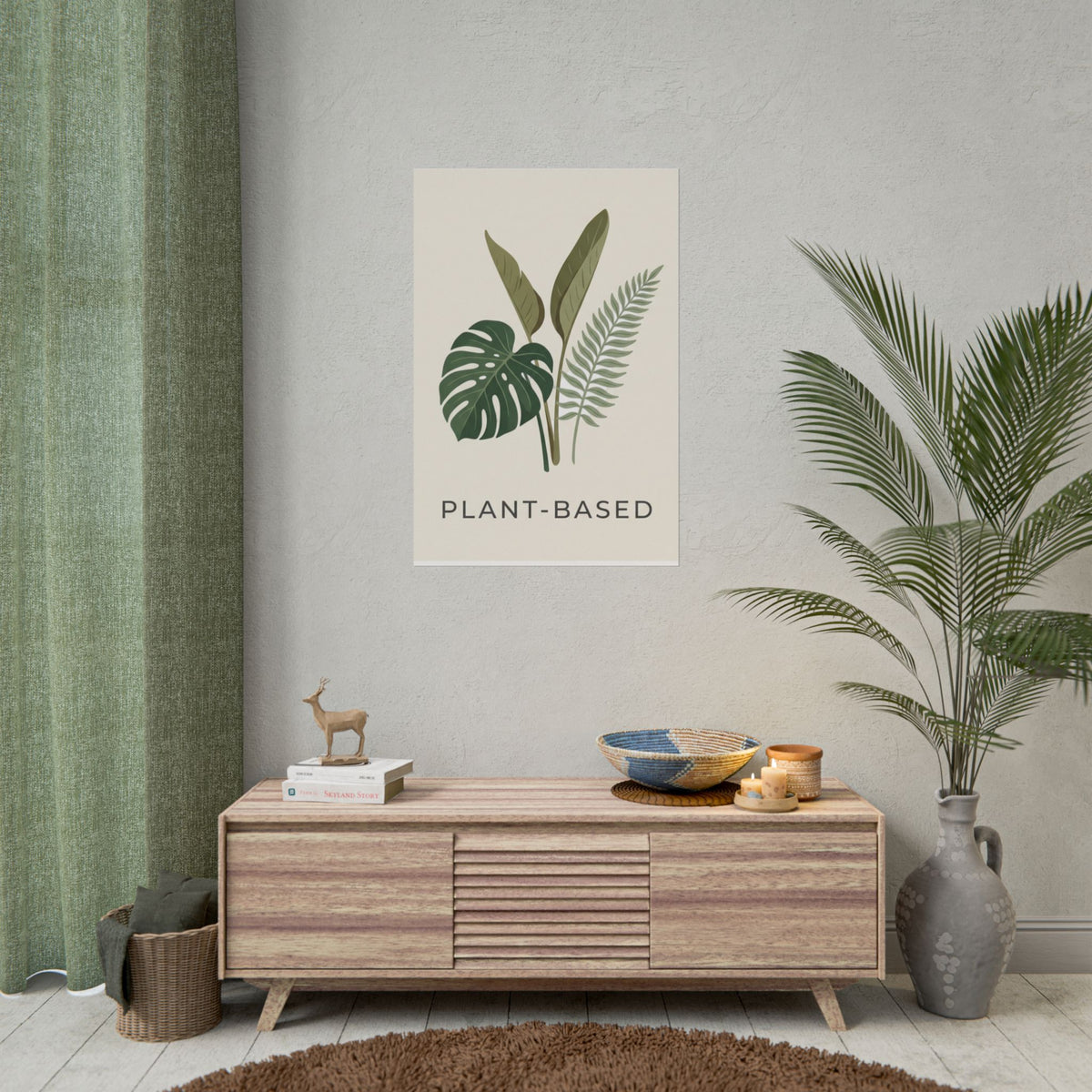 Plant-Based Botanical Poster — Minimalist Greenery Wall Art - WALLS & TIME